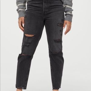 H & M  Distressed Slim Mom Jeans NWT